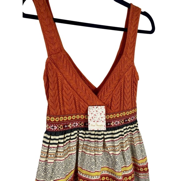 NWT Y2K Free People Dress Sz 4 Small Embroidered Boho Mini Western Babydoll RARE - Picture 2 of 10